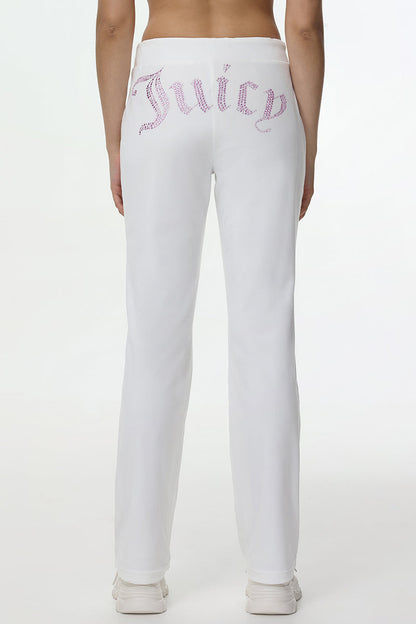 Technicolor Customizable Big Bling Velour Track Pants - Angel - Juicy Couture