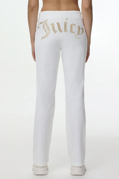Technicolor Customizable Big Bling Velour Track Pants - Angel - Juicy Couture