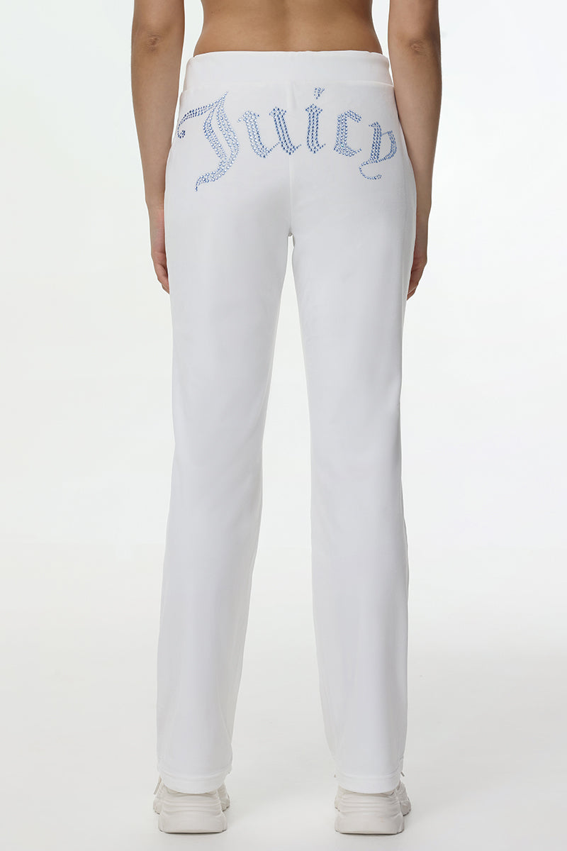 Technicolor Customizable Big Bling Velour Track Pants - Angel - Juicy Couture