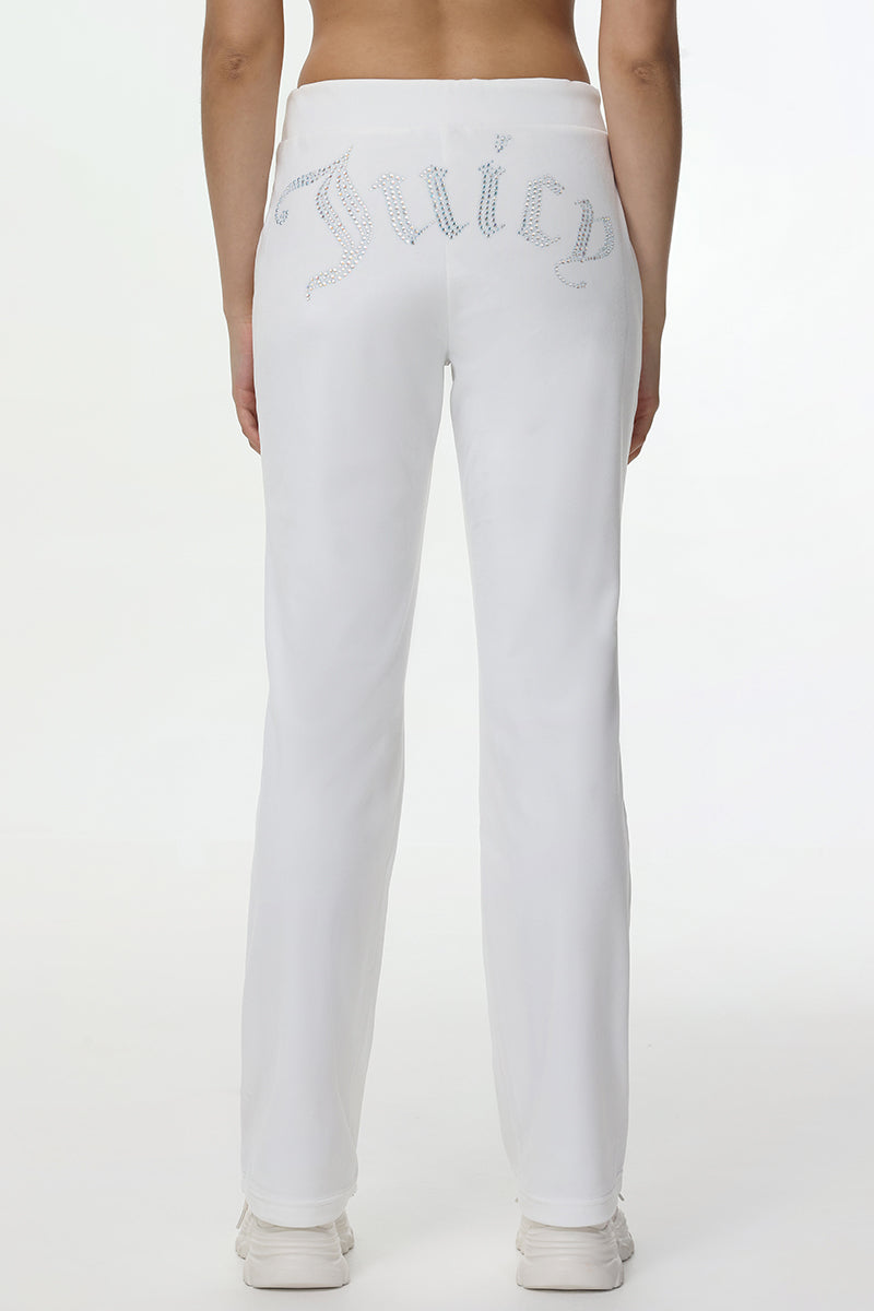 Technicolor Customizable Big Bling Velour Track Pants - Angel - Juicy Couture