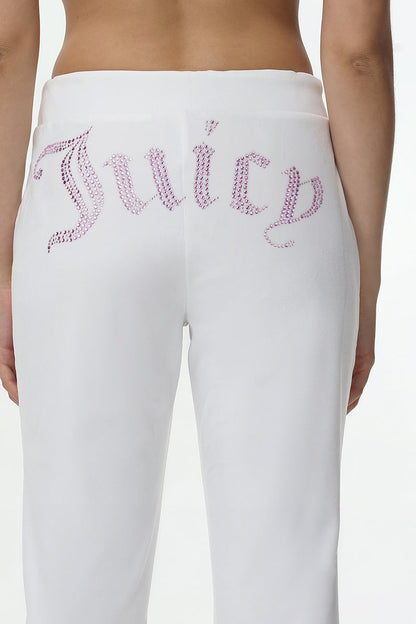 Technicolor Customizable Big Bling Velour Track Pants - Angel - Juicy Couture