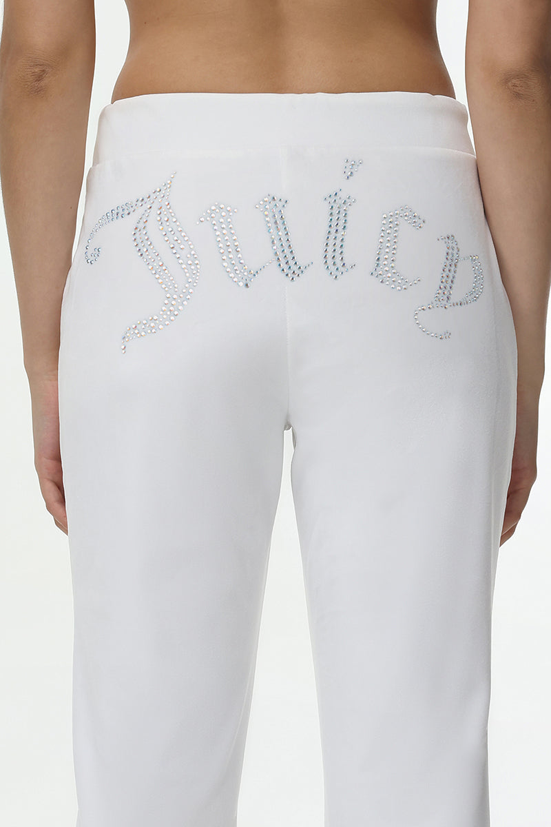 Technicolor Customizable Big Bling Velour Track Pants - Angel - Juicy Couture