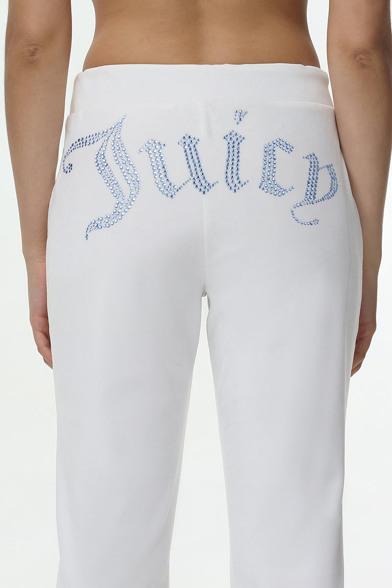 Technicolor Customizable Big Bling Velour Track Pants - Angel - Juicy Couture