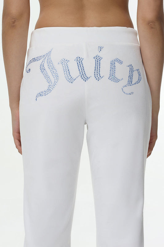 Technicolor Customizable Big Bling Velour Track Pants - Angel - Juicy Couture