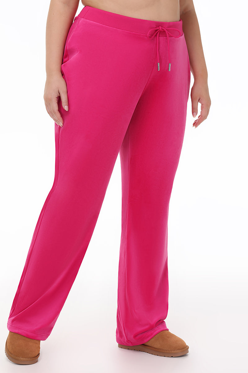 Plus-Size Technicolor Customizable Big Bling Velour Track Pants - Free Love - Juicy Couture