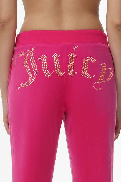 Technicolor Customizable Big Bling Velour Track Pants - Free Love - Juicy Couture