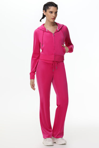 Technicolor Customizable Big Bling Velour Track Pants - Free Love - Juicy Couture