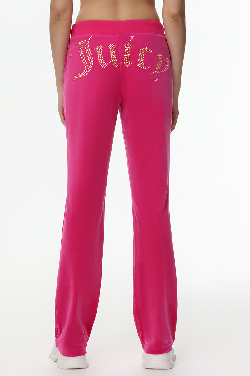 Technicolor Customizable Big Bling Velour Track Pants - Free Love - Juicy Couture
