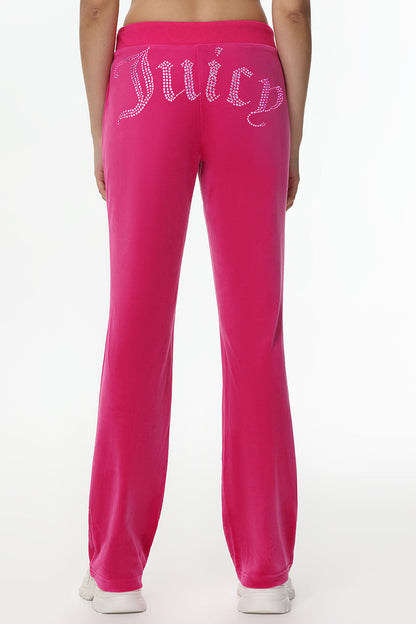 Technicolor Customizable Big Bling Velour Track Pants - Free Love - Juicy Couture