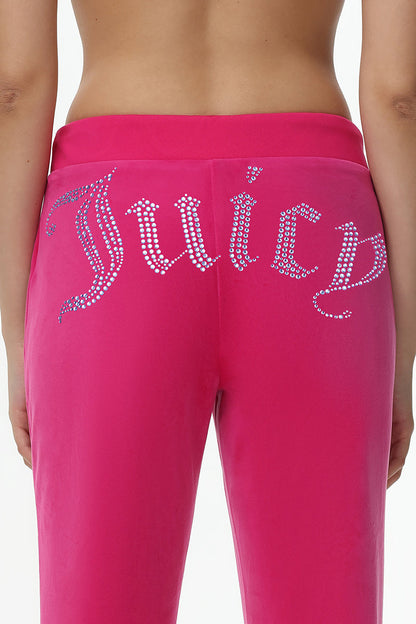 Technicolor Customizable Big Bling Velour Track Pants - Free Love - Juicy Couture