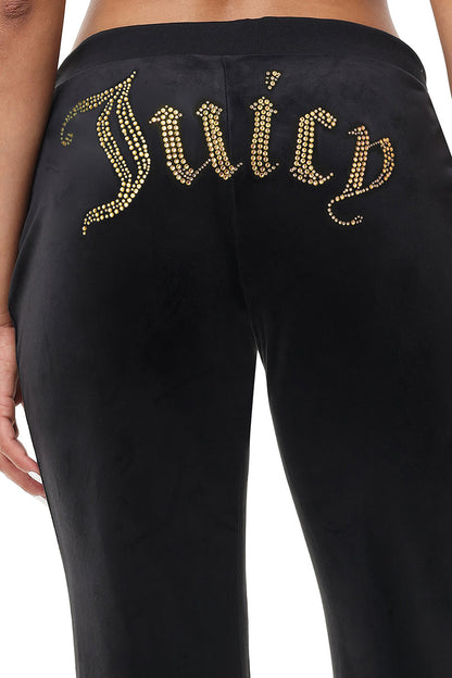 Technicolor Customizable Big Bling Velour Track Pants - Liquorice - Juicy Couture