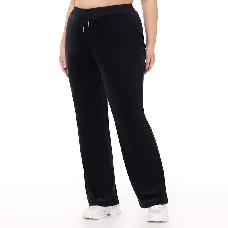 Plus-Size Technicolor Customizable Big Bling Velour Track Pants - Liquorice - Juicy Couture