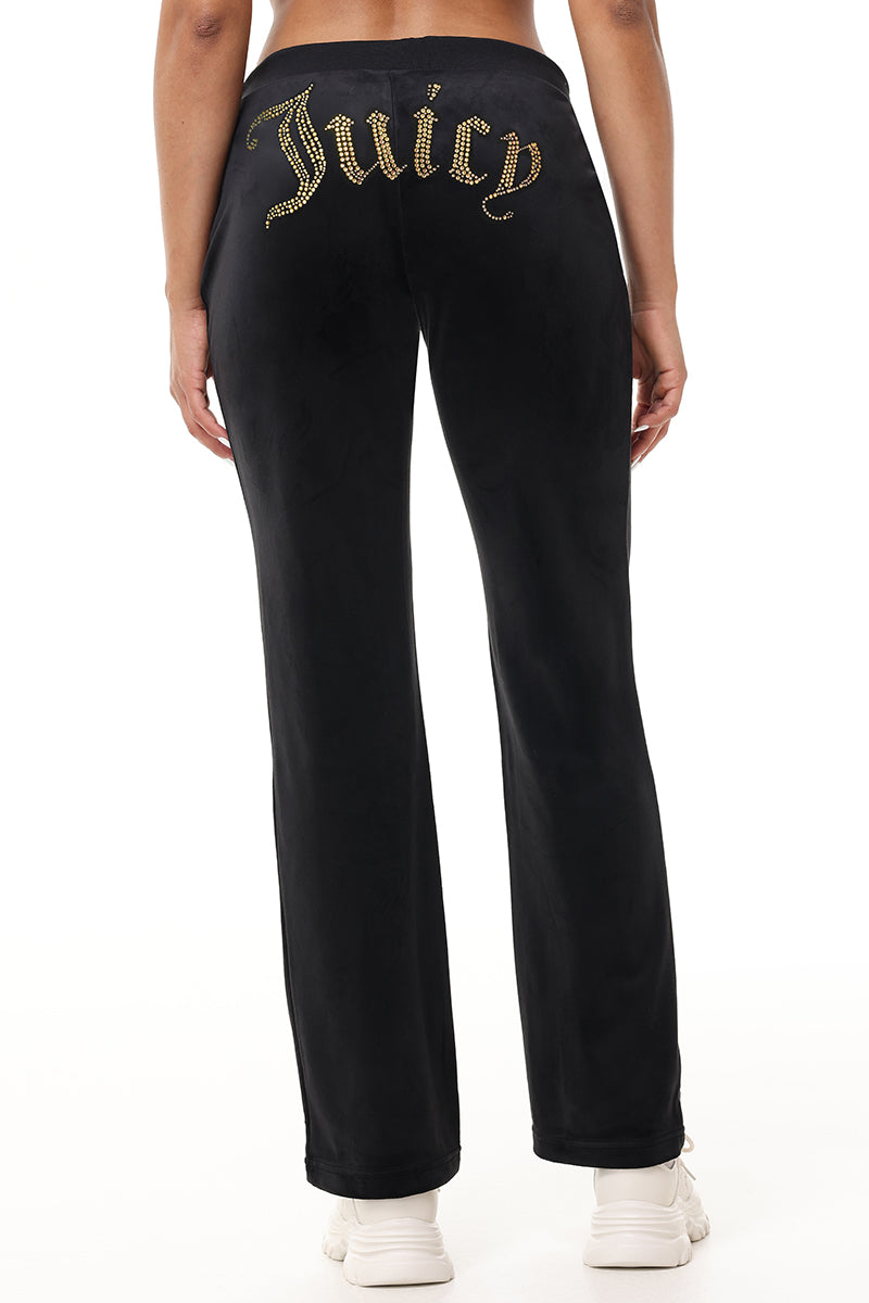 Technicolor Customizable Big Bling Velour Track Pants - Liquorice - Juicy Couture