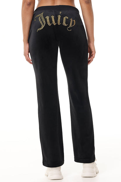 Technicolor Customizable Big Bling Velour Track Pants - Liquorice - Juicy Couture