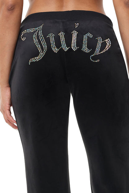 Technicolor Customizable Big Bling Velour Track Pants - Liquorice - Juicy Couture