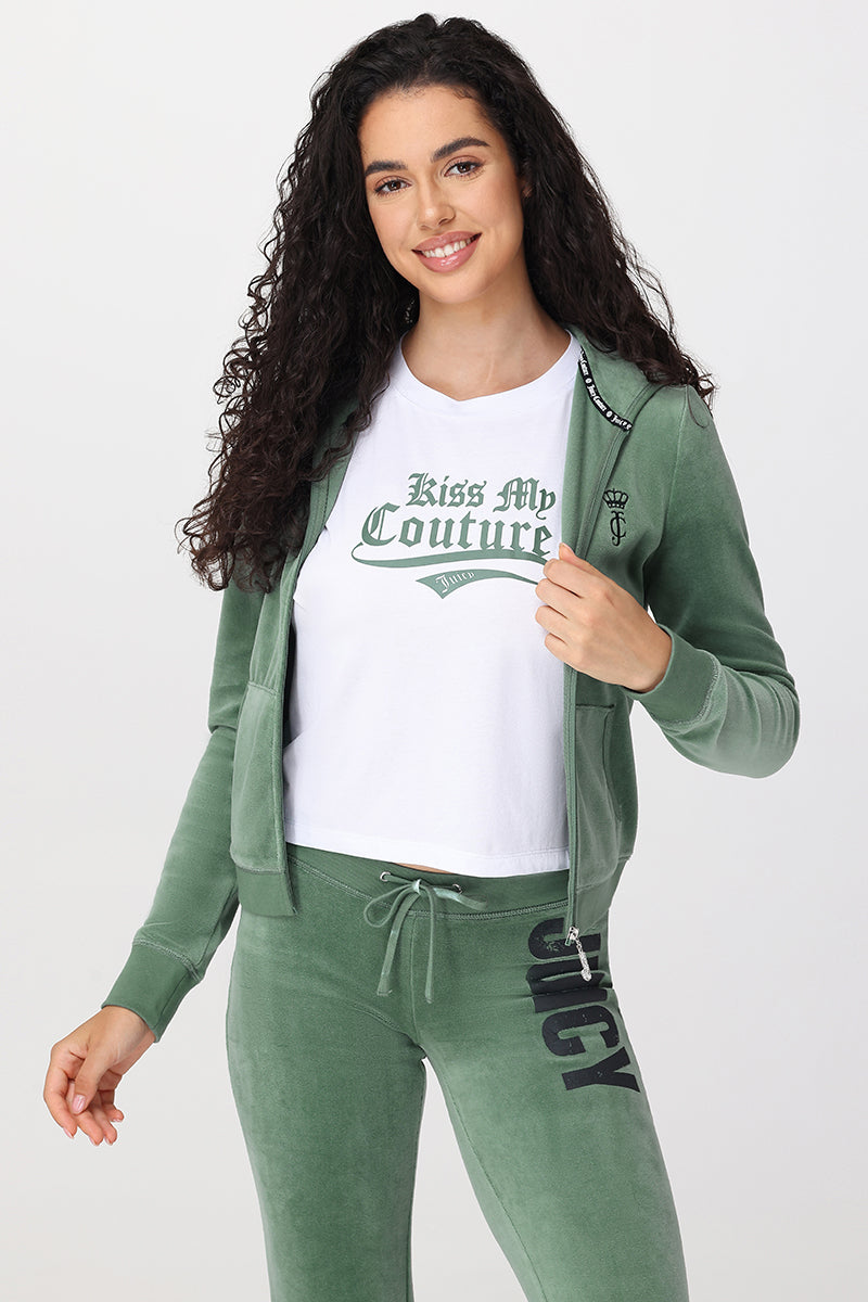 Rebel Without Couture Heritage Hoodie - Dark Forest - Juicy Couture