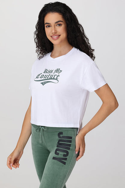 Kiss My Couture Boxy Tee - Bleached White - Juicy Couture