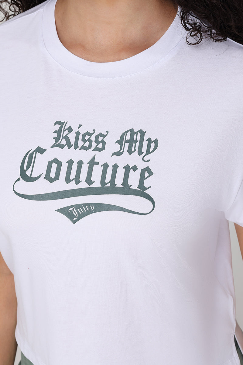 Kiss My Couture Boxy Tee - Bleached White - Juicy Couture
