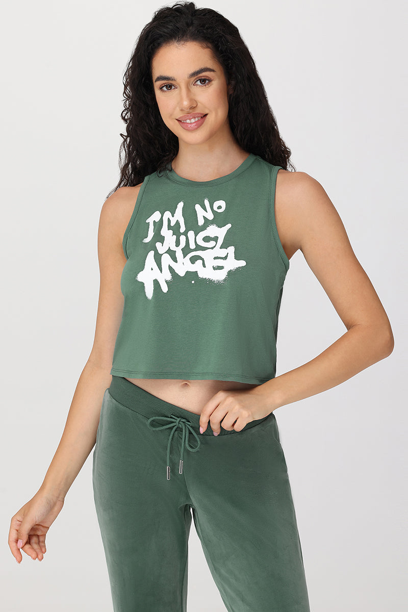 I'm No Juicy Angel Muscle Tank - Dark Forest - Juicy Couture