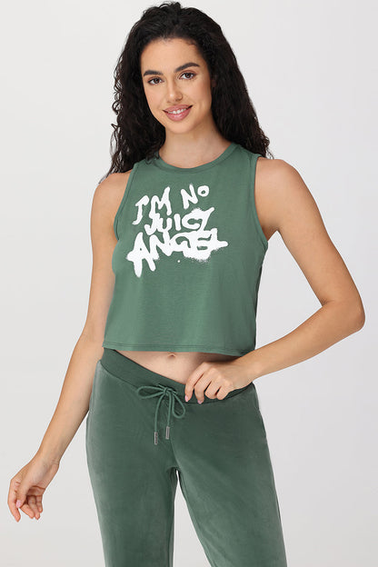 I'm No Juicy Angel Muscle Tank - Dark Forest - Juicy Couture