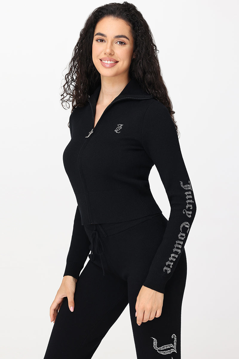 Small Bling Knit Cropped Jacket - Liquorice - Juicy Couture
