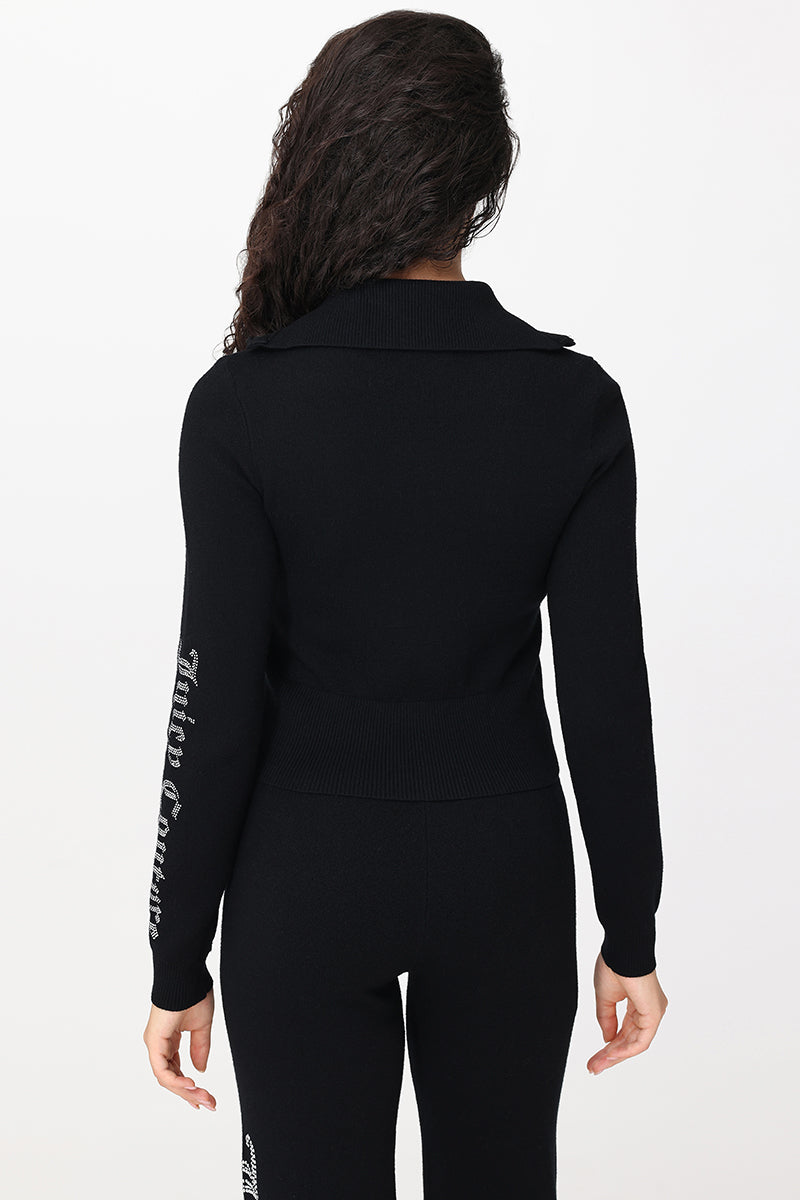 Small Bling Knit Cropped Jacket - Liquorice - Juicy Couture
