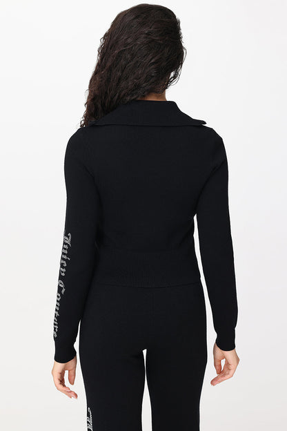 Small Bling Knit Cropped Jacket - Liquorice - Juicy Couture