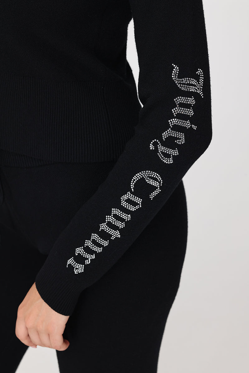 Small Bling Knit Cropped Jacket - Liquorice - Juicy Couture