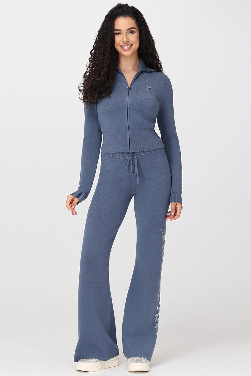 Small Bling Knit Cropped Jacket - Vintage Indigo - Juicy Couture