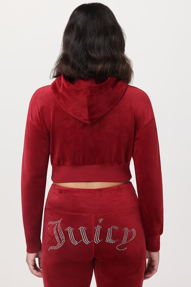 Cropped Scottie Hoodie - Red Dahlia - Juicy Couture