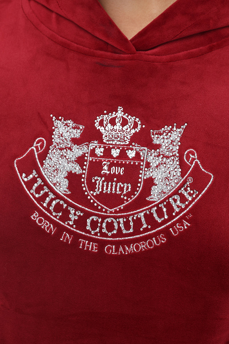 Cropped Scottie Hoodie - Red Dahlia - Juicy Couture