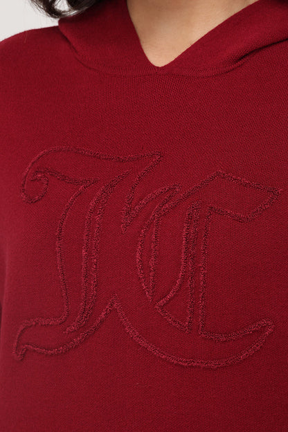 Embroidered Oversized Hoodie - Red Dahlia - Juicy Couture