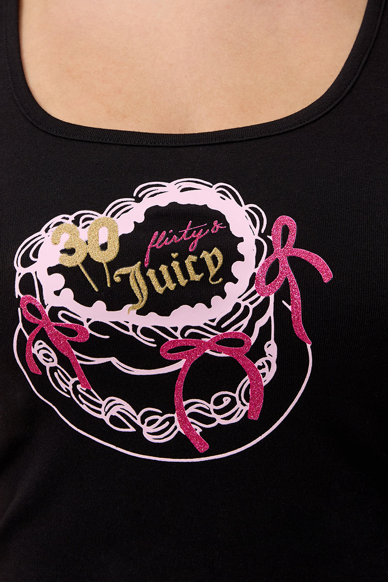 30th Birthday Cake Tank - Liquorice - Juicy Couture