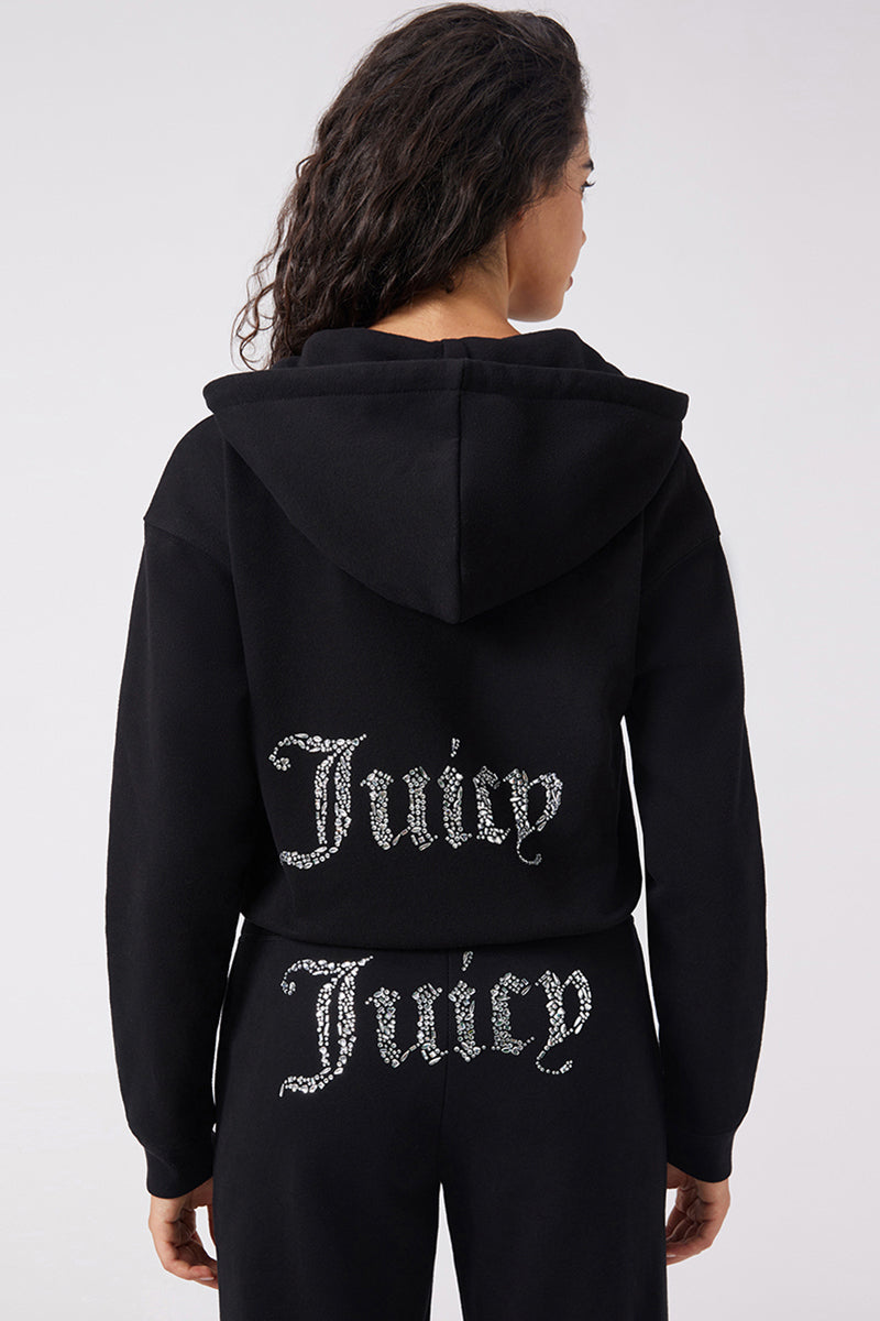 Angel Couture Cropped Fleece Hoodie - Liquorice - Juicy Couture