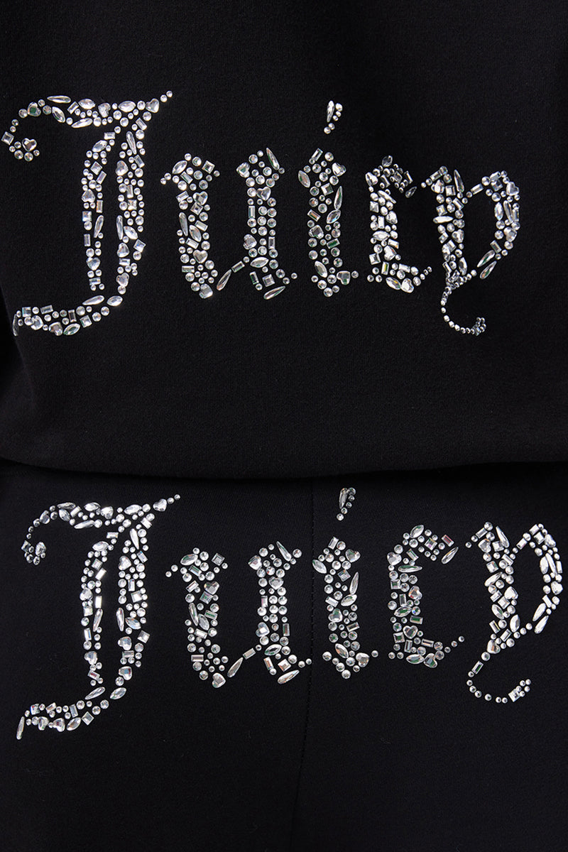 Angel Couture Cropped Fleece Hoodie - Liquorice - Juicy Couture