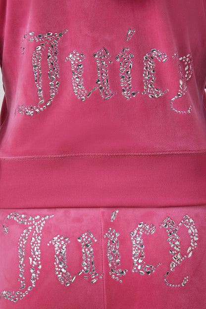 Angel Couture Big Bling Velour Hoodie - Bubblegum - Juicy Couture