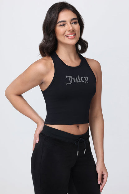 Small Bling High Neck Crop Tank - Liquorice - Juicy Couture