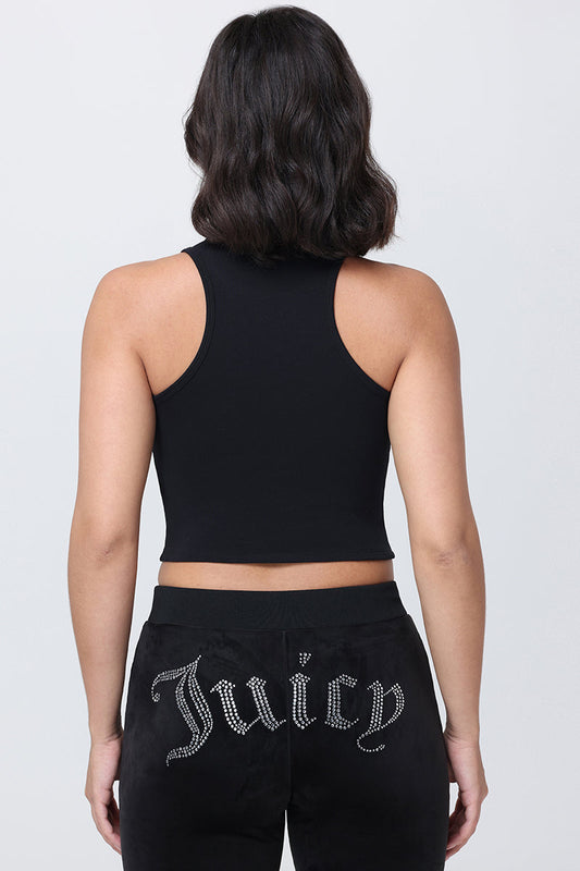 Small Bling High Neck Crop Tank - Liquorice - Juicy Couture