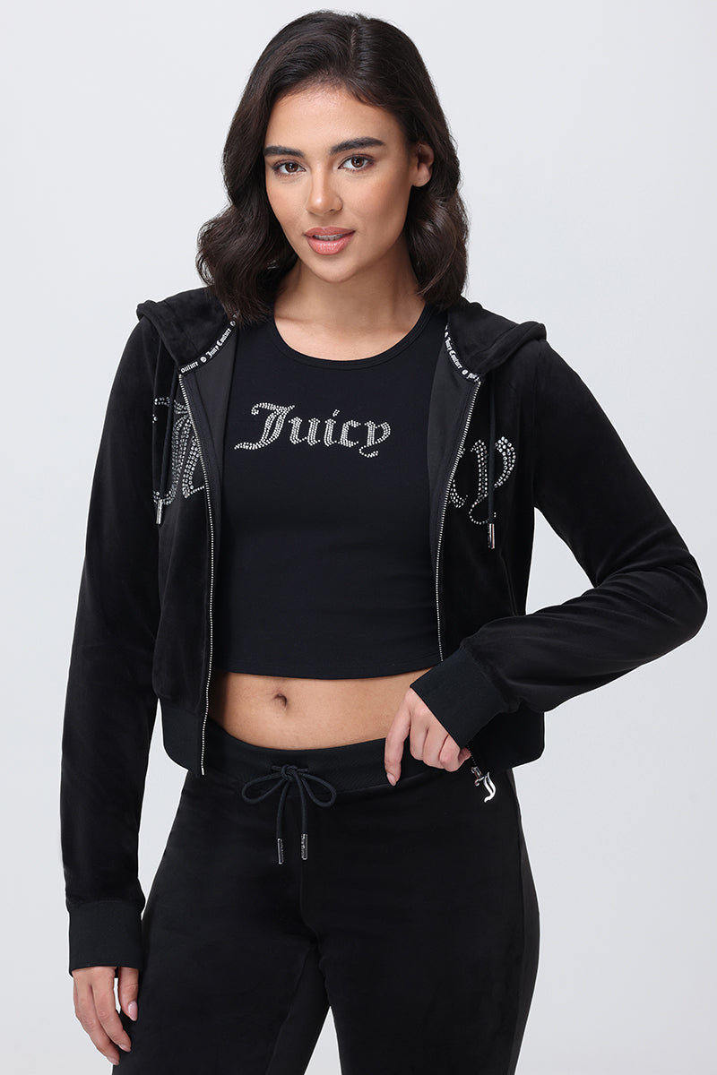 Small Bling High Neck Crop Tank - Liquorice - Juicy Couture