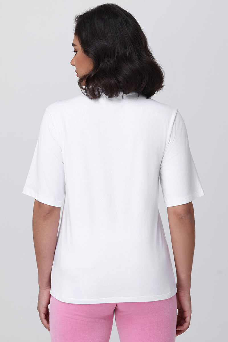 Made Me Do It Heritage Oversized Tee - Bleached White - Juicy Couture
