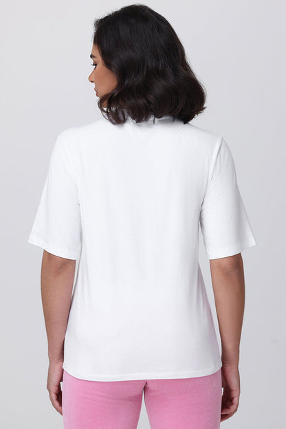 Made Me Do It Heritage Oversized Tee - Bleached White - Juicy Couture