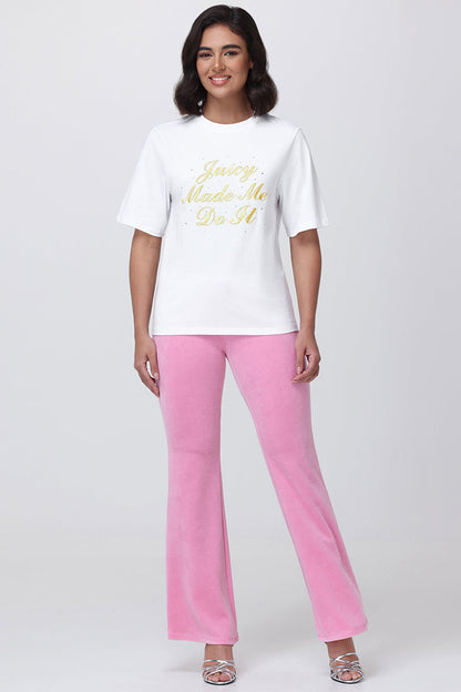 Made Me Do It Heritage Oversized Tee - Bleached White - Juicy Couture