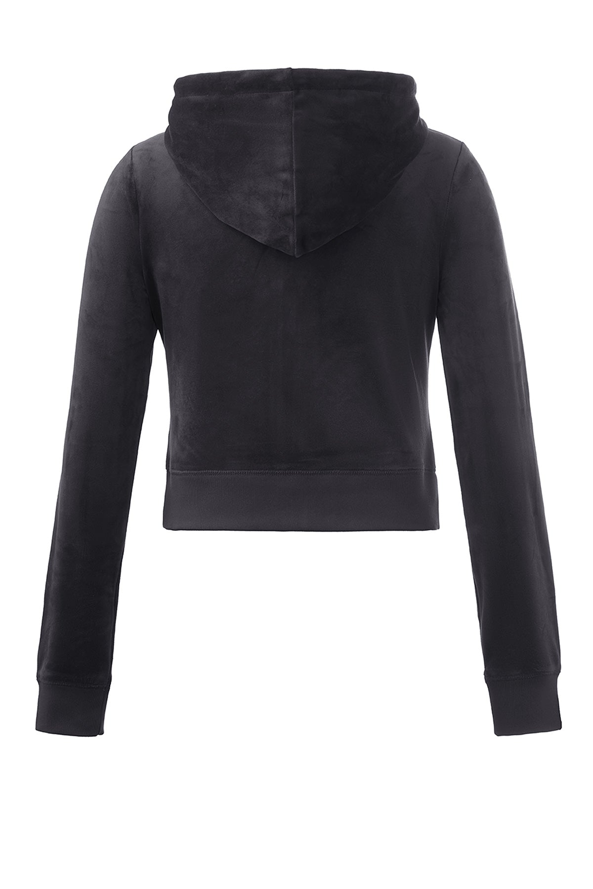 Front Mixed Crystals Velour Hoodie - Titanium - Juicy Couture