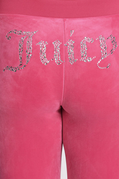 Plus-Size Angel Couture Big Bling Velour Track Pants - Bubblegum - Juicy Couture