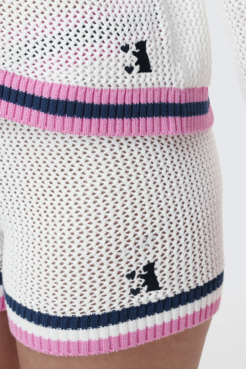 Mesh Zip-Up Hoodie - Ivory Combo - Juicy Couture