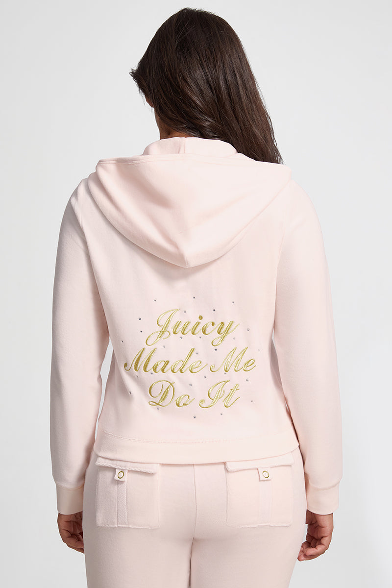 Plus-Size Made Me Do It Heritage Hoodie - Soft Glow - Juicy Couture