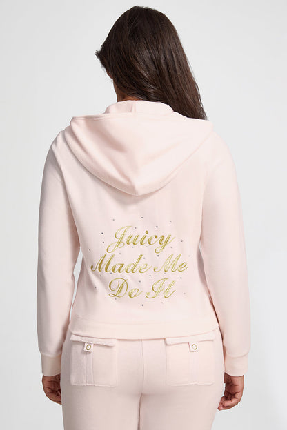 Plus-Size Made Me Do It Heritage Hoodie - Soft Glow - Juicy Couture