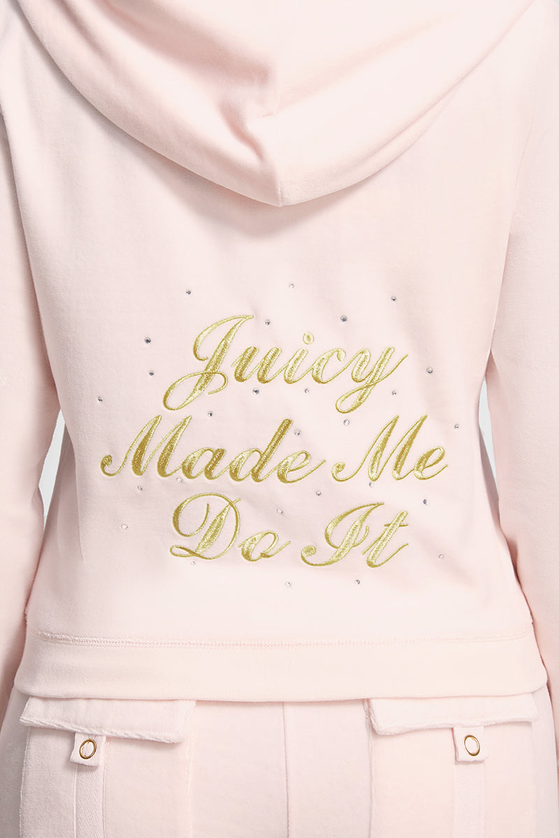 Plus-Size Made Me Do It Heritage Hoodie - Soft Glow - Juicy Couture