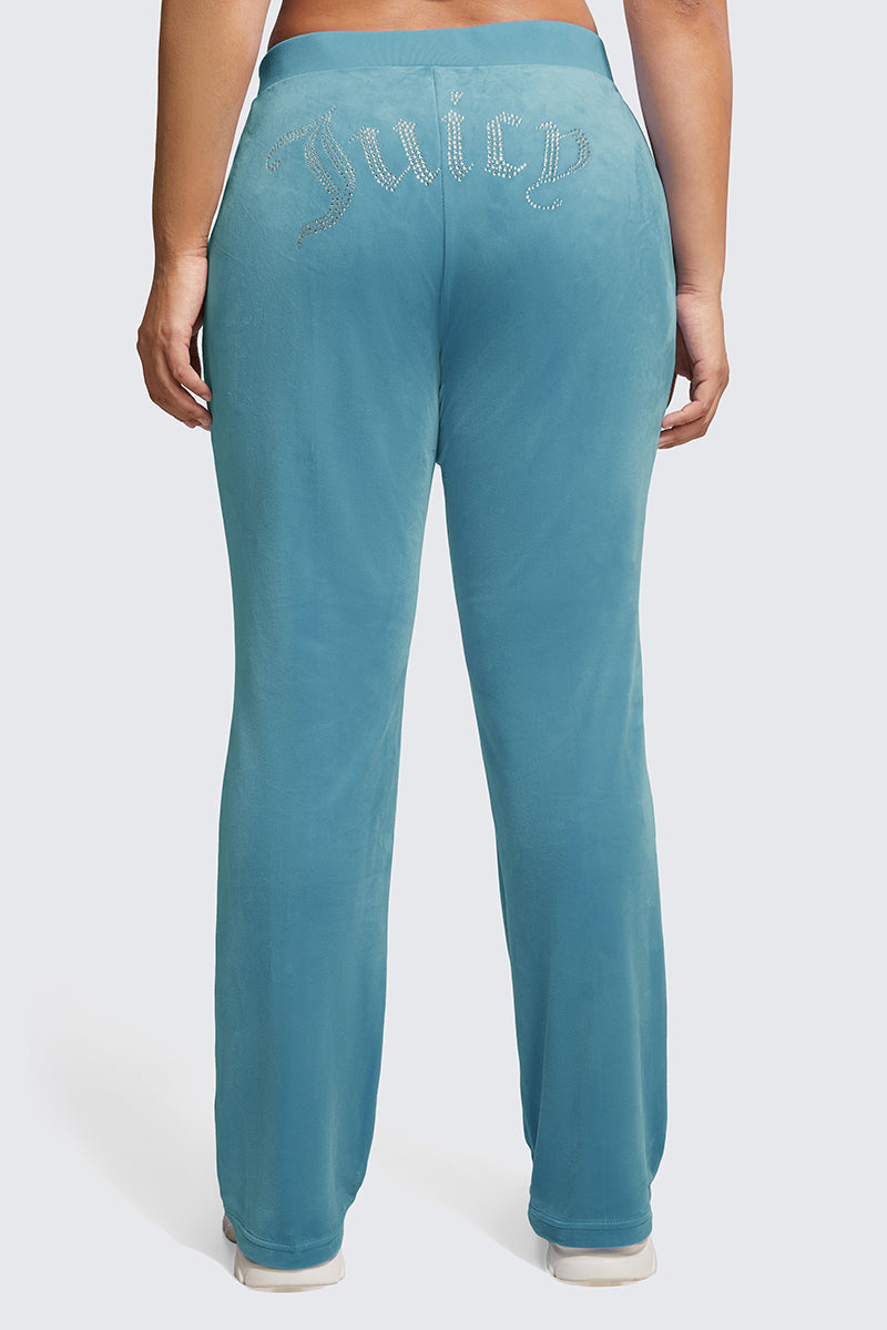 Plus-Size OG Big Bling Velour Track Pants - Cut Glass - Juicy Couture