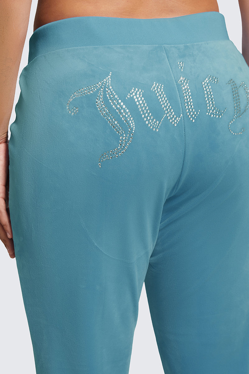 Plus-Size OG Big Bling Velour Track Pants - Cut Glass - Juicy Couture